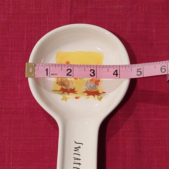 Rae Dunn "Sweater Weather" Squirrel & Hedgehog Ceramic Spoon Rest - Picture 7 of 7